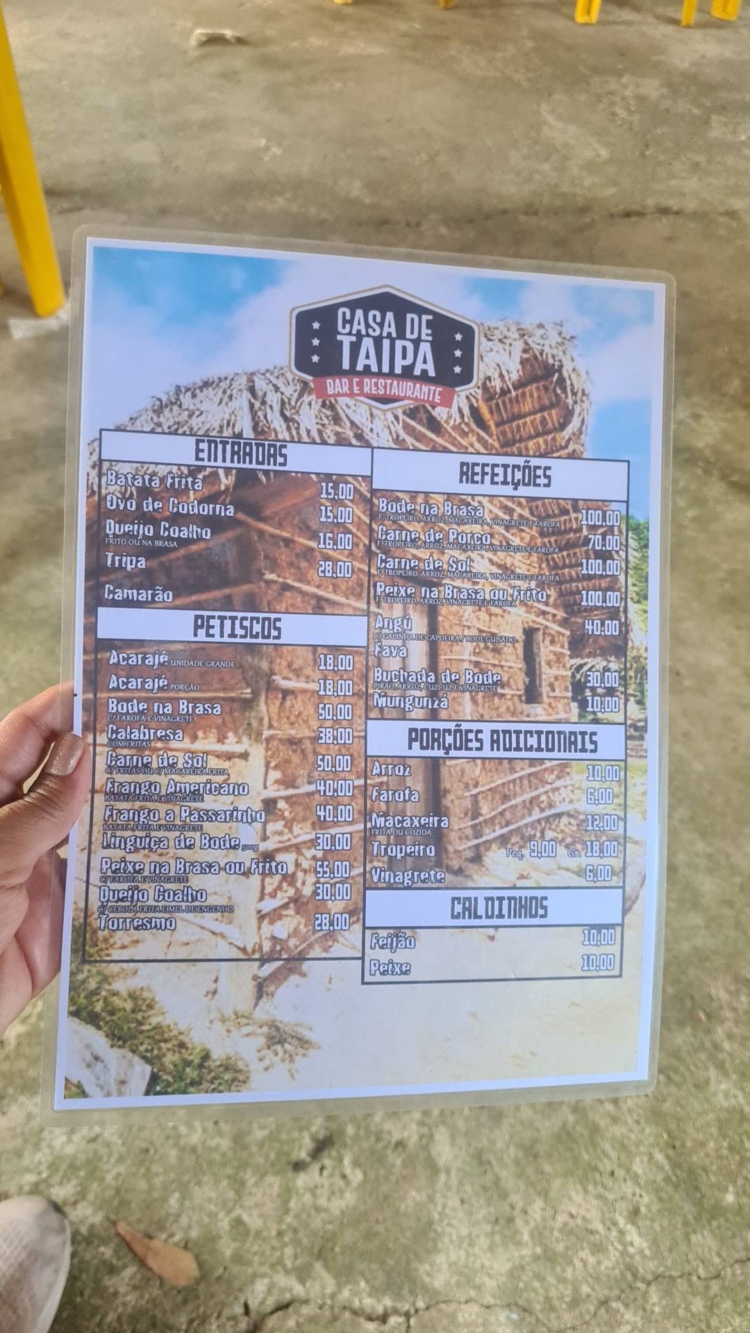 Menu Em Bar Casa De Taipa Brasil Av Manoel Paiva