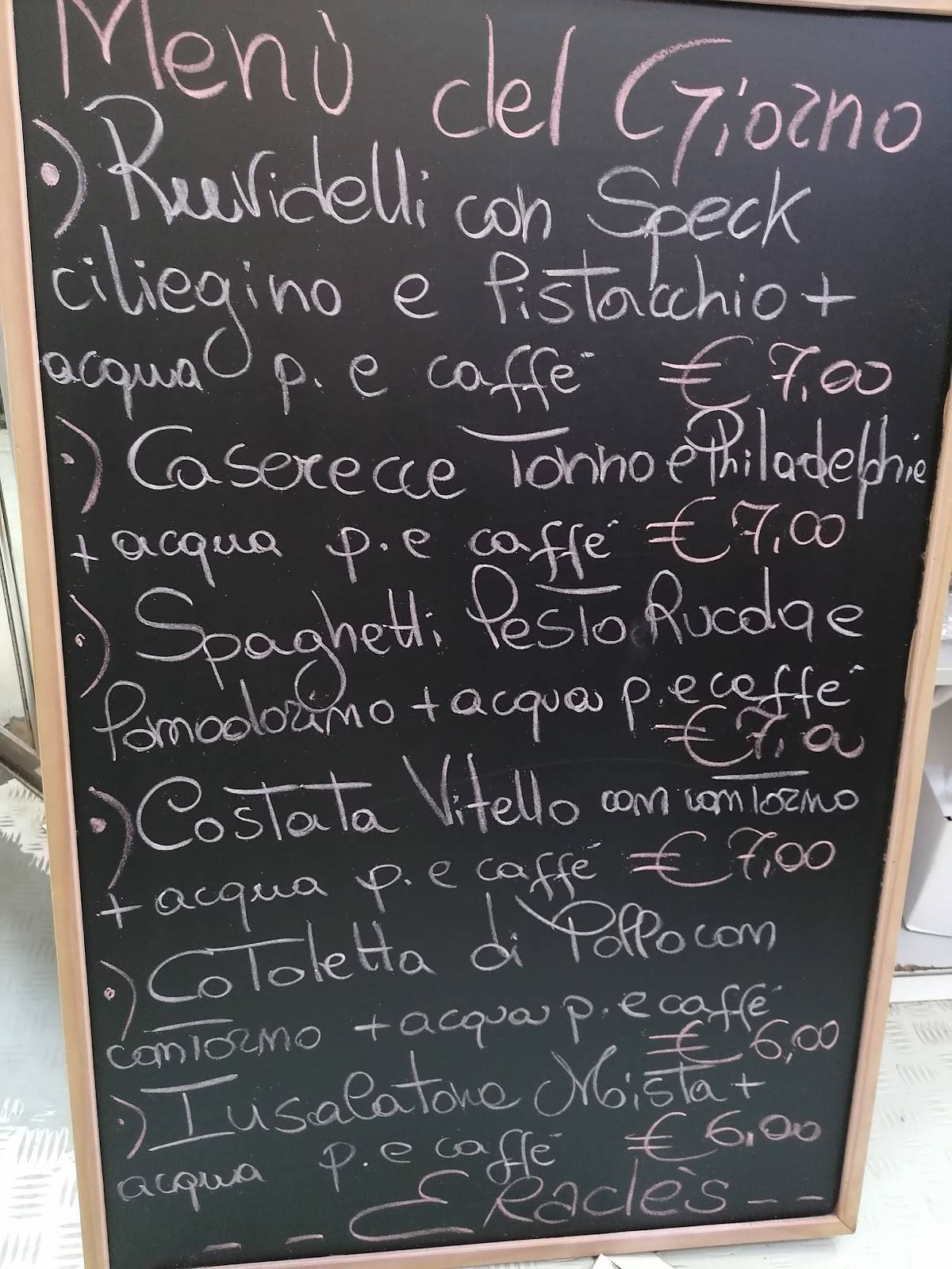 Menu di Bar Eracles 