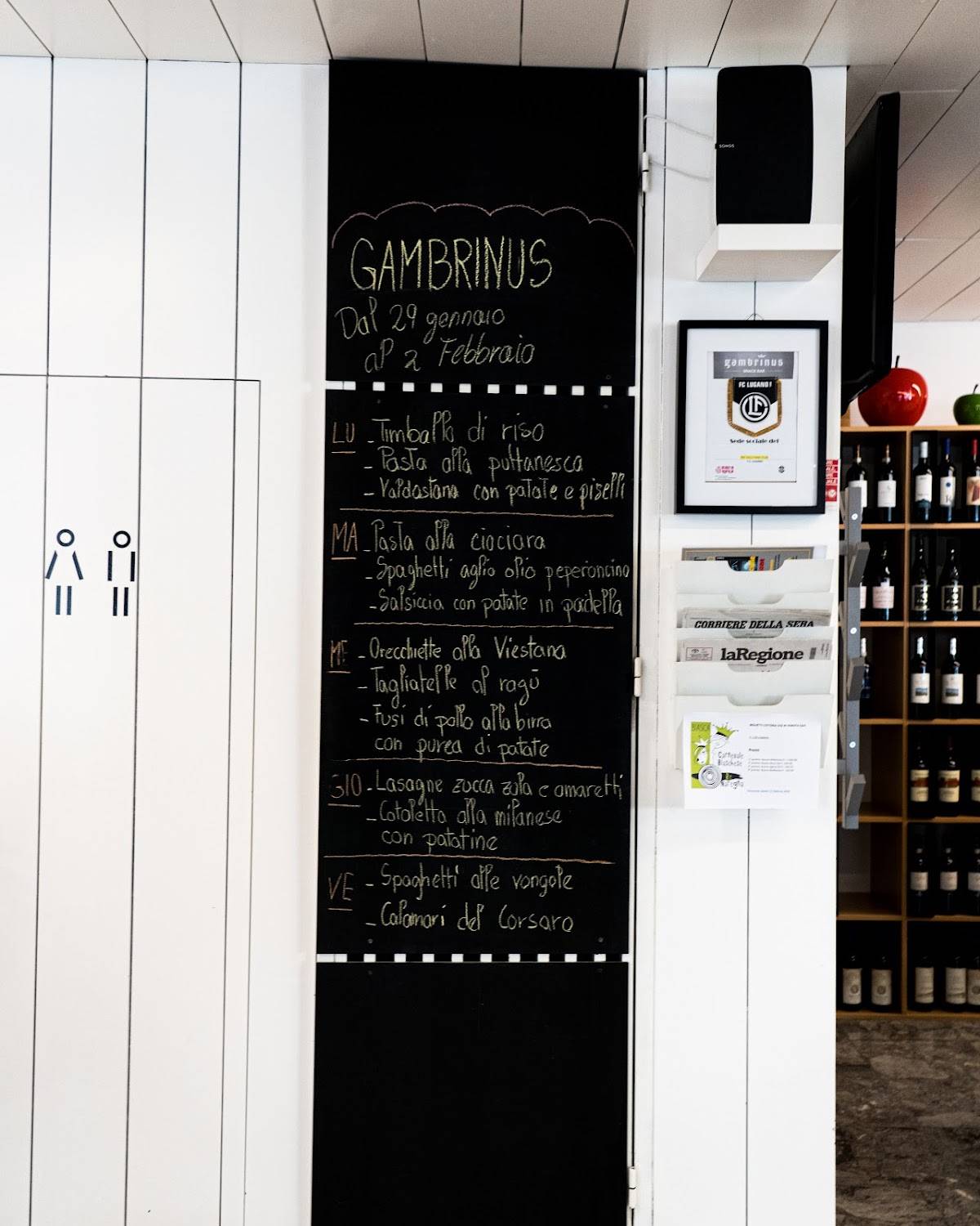 Menu di Bar Gambrinus Biasca 