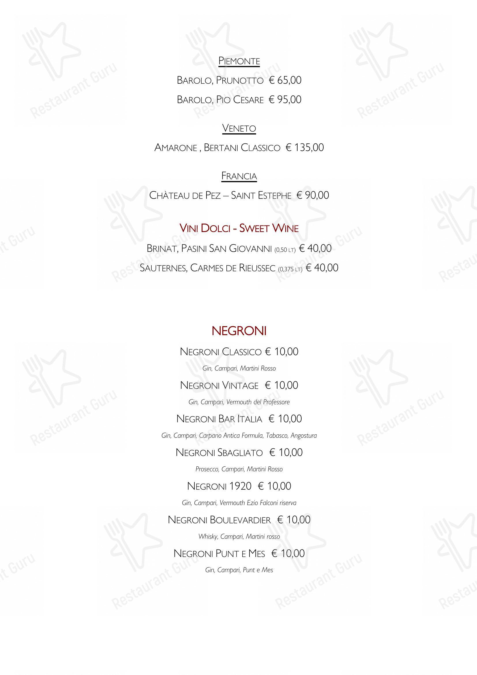 Bar Italia 1920 - Salò in Salò - Menu