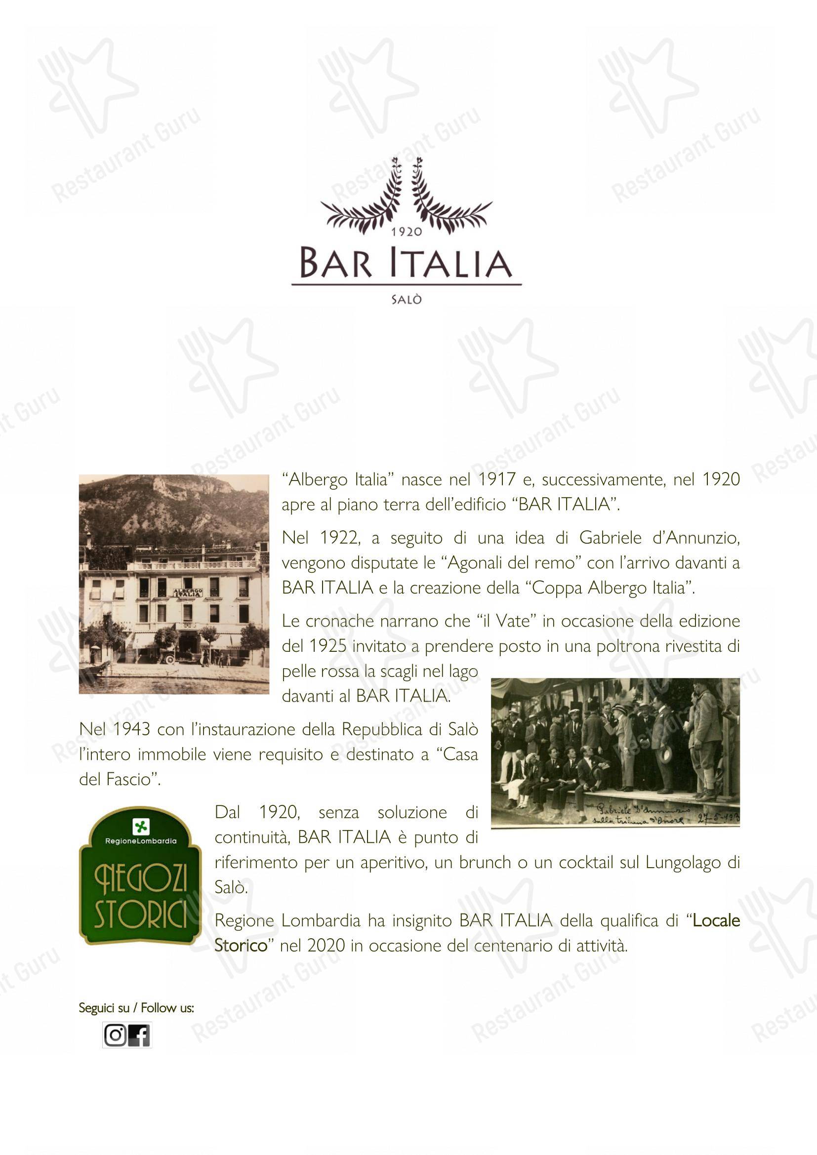 Menu per Bar Italia 1920 - Salò in Salò