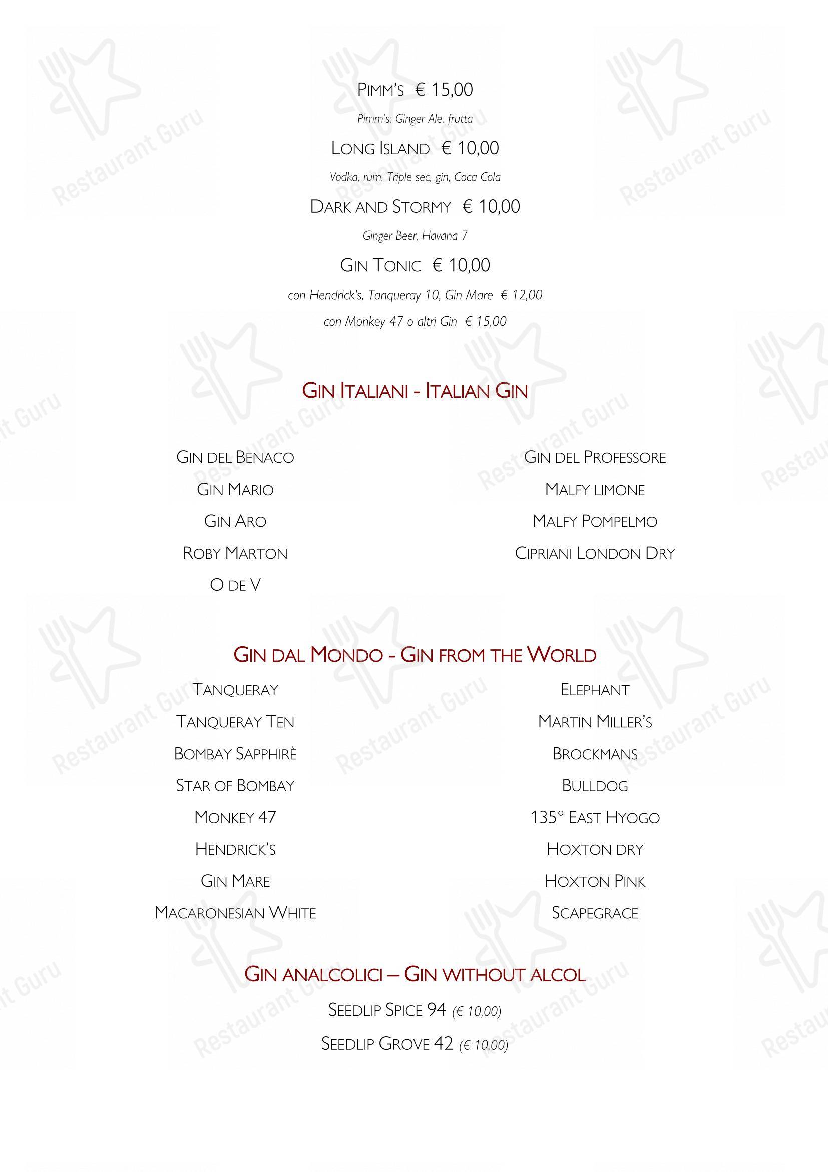 Menu per Bar Italia 1920 - Salò caffè bar