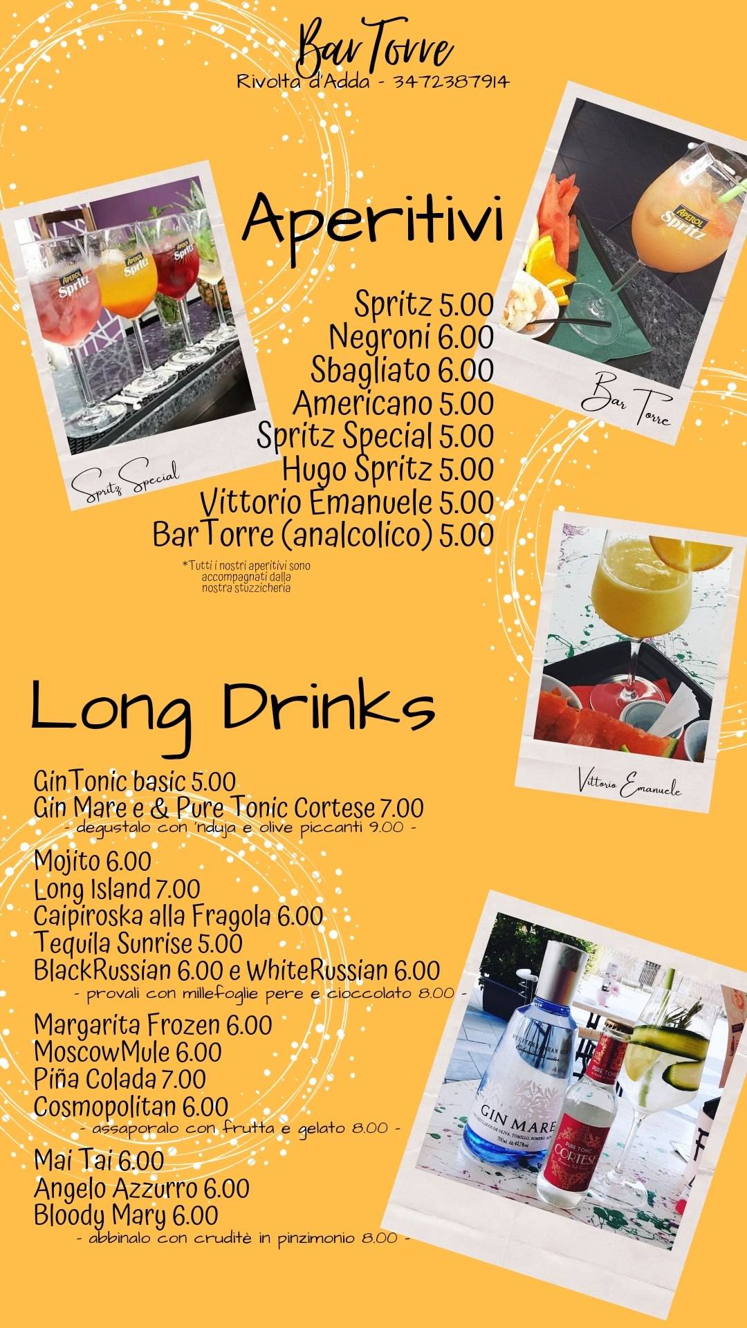Menu di Bar la Torre 