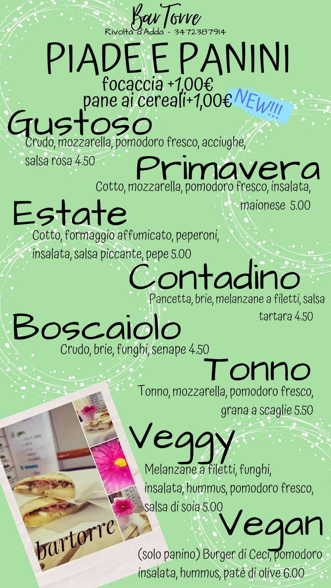Menu di Bar la Torre 