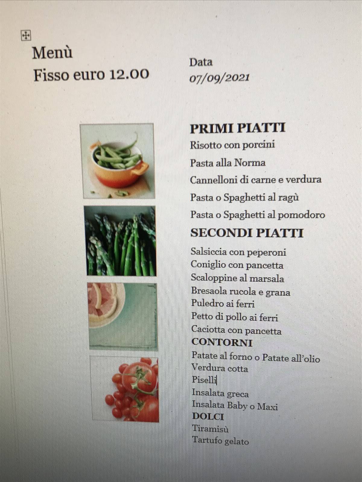 Menu di Bar Manera di Manera Daniele 