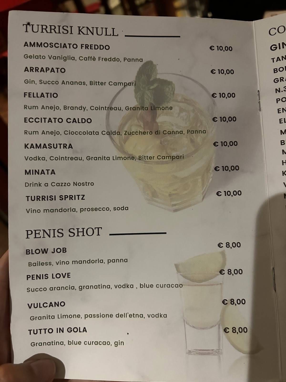 Menu di Bar Turrisi 