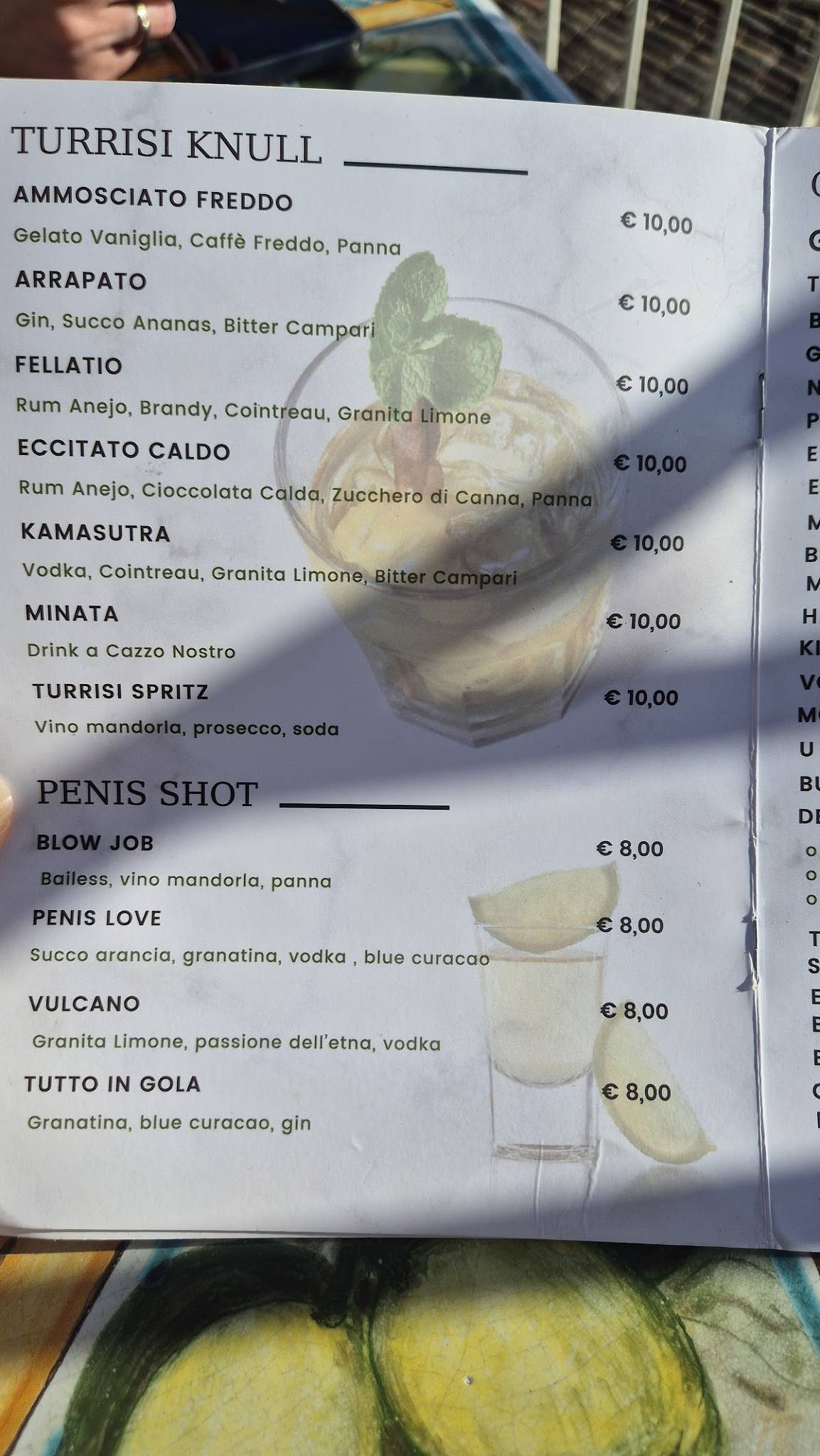 Menu di Bar Turrisi 