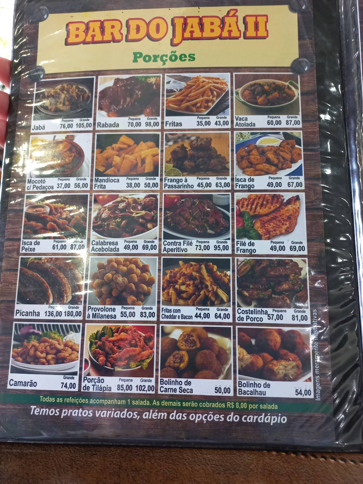 Bar Do Jabá Ii cardápio