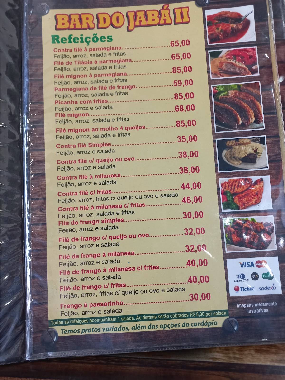 Bar Do Jabá Ii cardápio