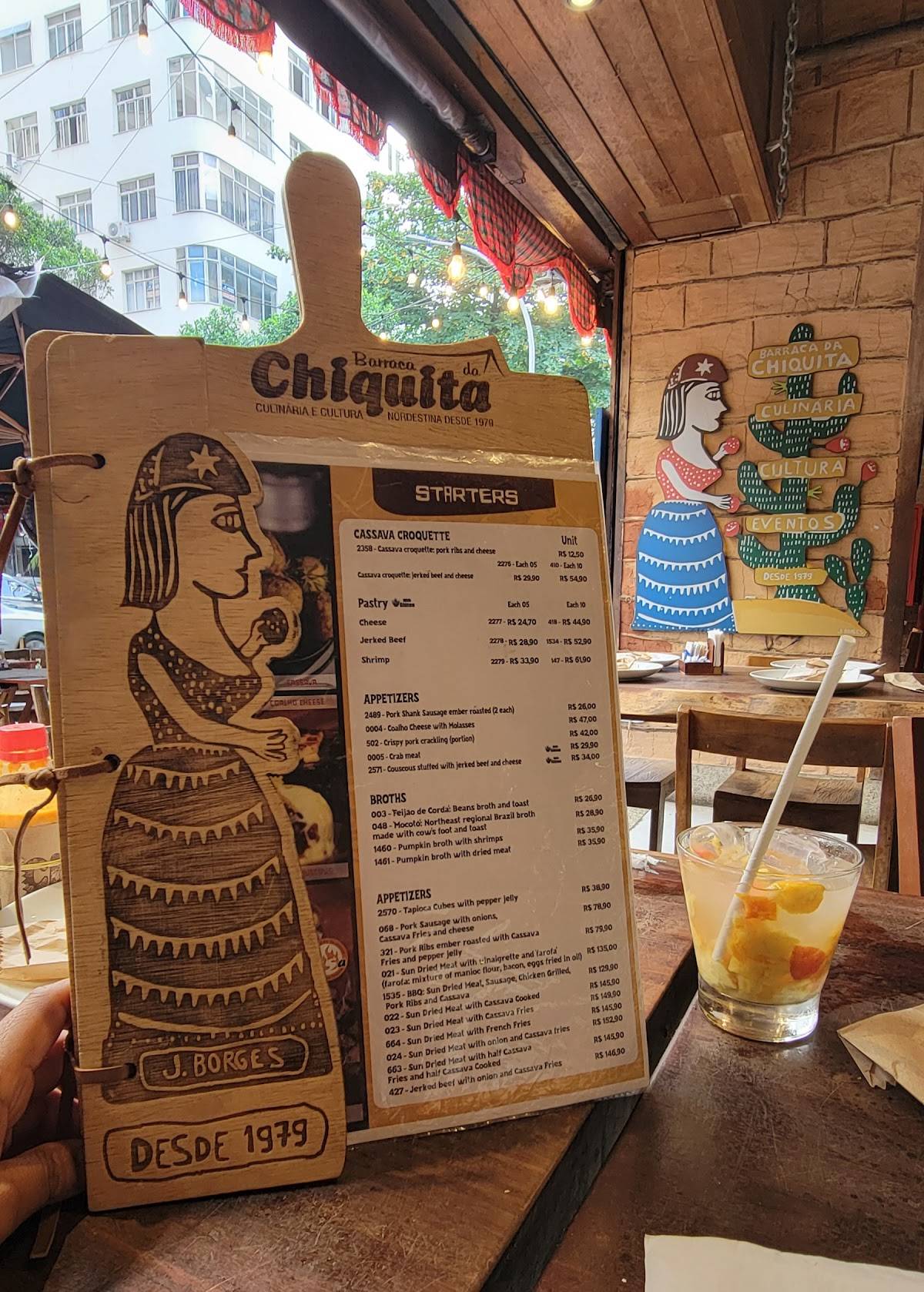 Barraca da Chiquita Copacabana Restaurante Comida Nordestina RJ cardápio