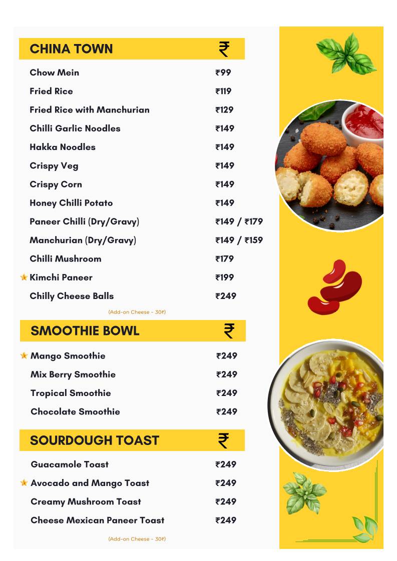 Basil And Beanzz Kitchen menu