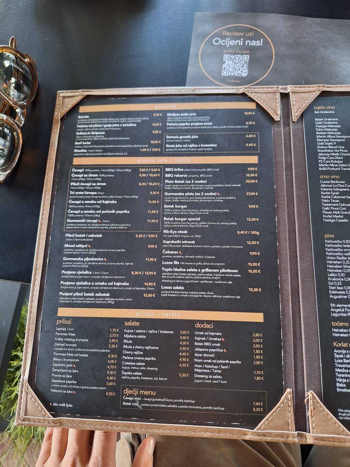 Menu di Batak Zadar 