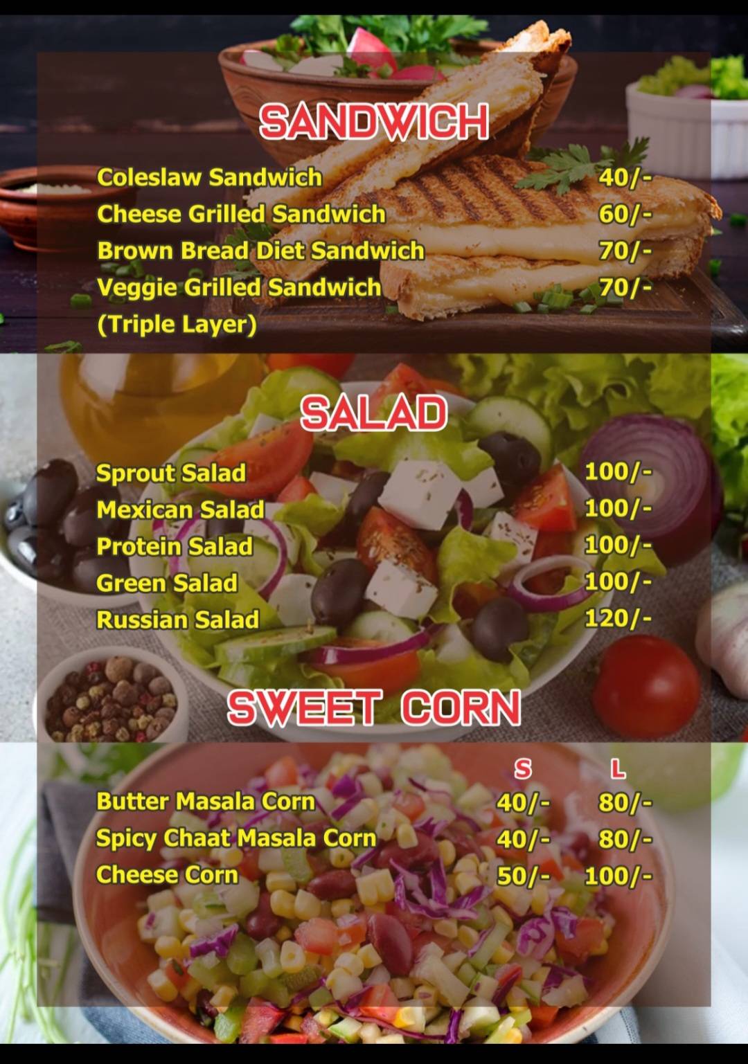 SAMAR BAKERS menu