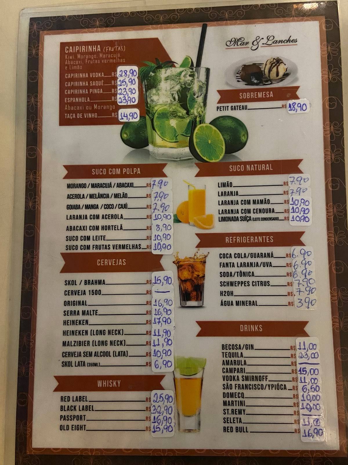 Real Mar & Lanches cardápio