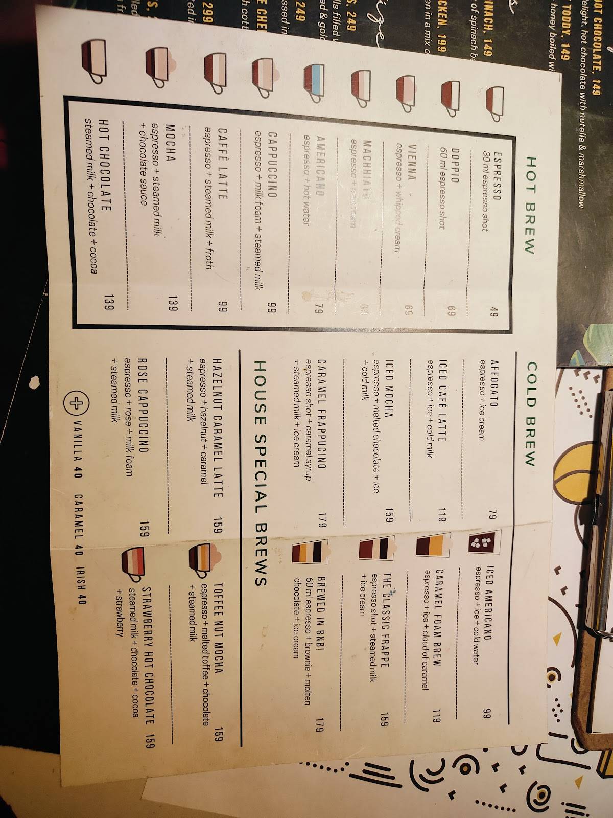 Beans & Bread menu