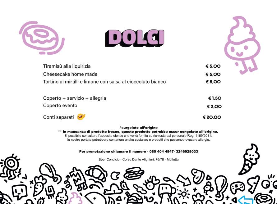 Menu di Beer Condicio 