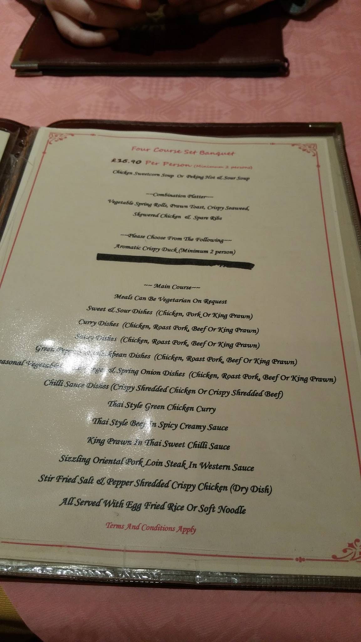 Menu At Beijing Restaurant Leyland