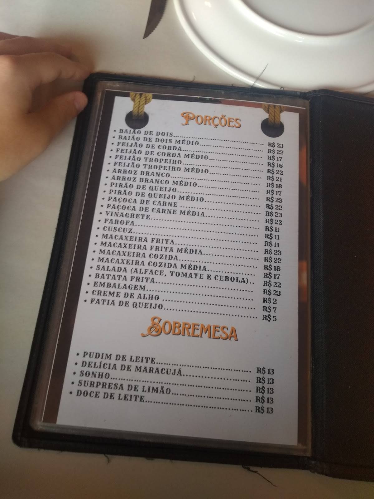 Restaurante Recanto Paraibano cardápio