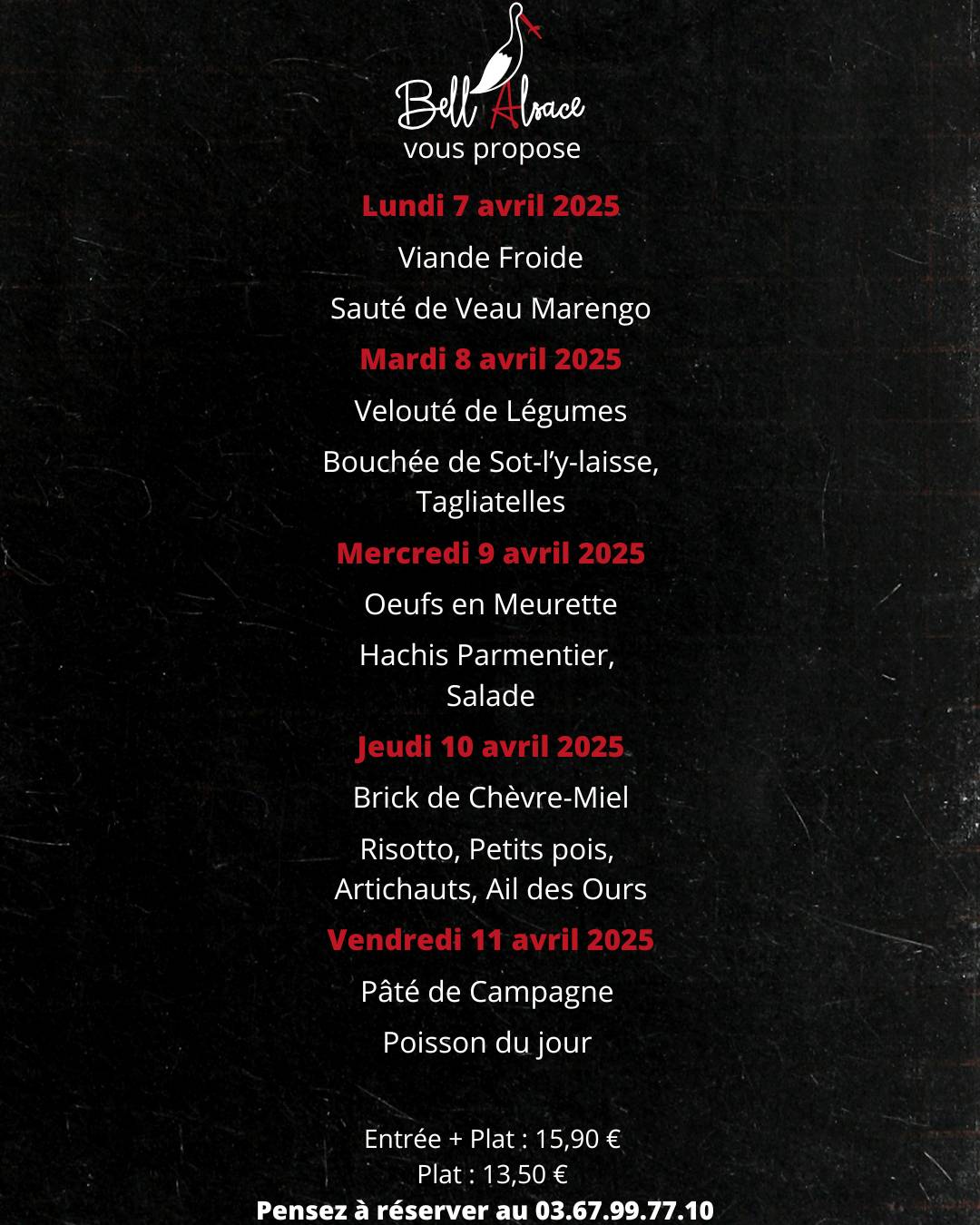 Menu de BellAlsace