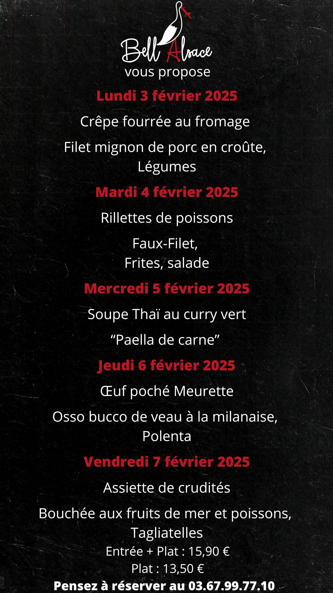 Menu de BellAlsace