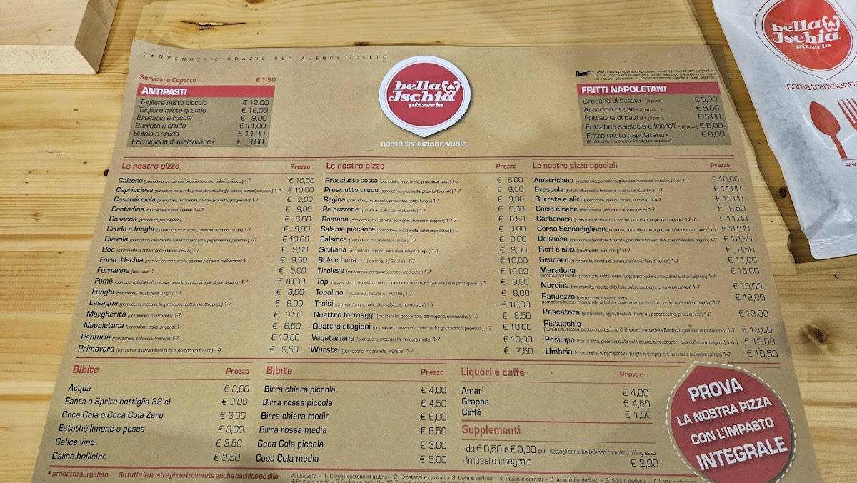 Menu di Bella Ischia - Foligno 