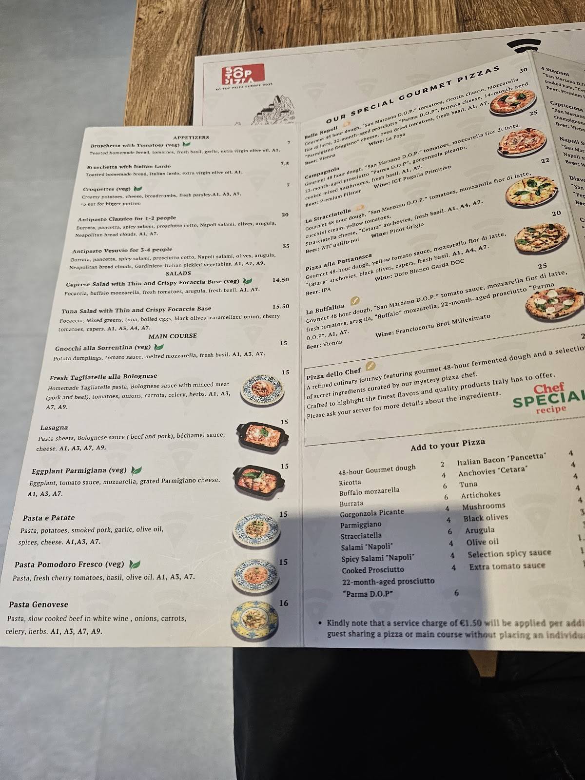 Menu de Bella Napoli