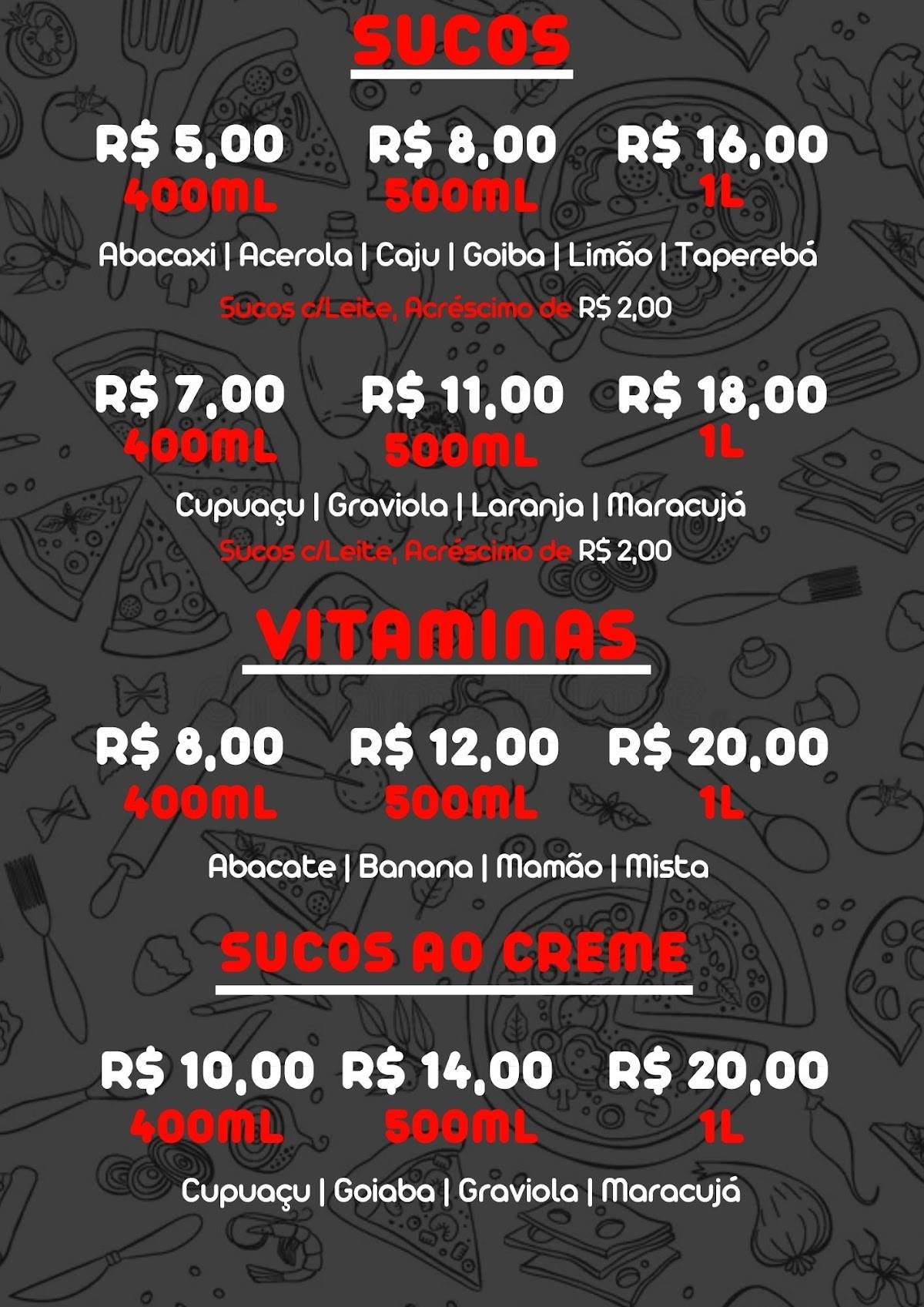 Bem Bom Pizzaria cardápio