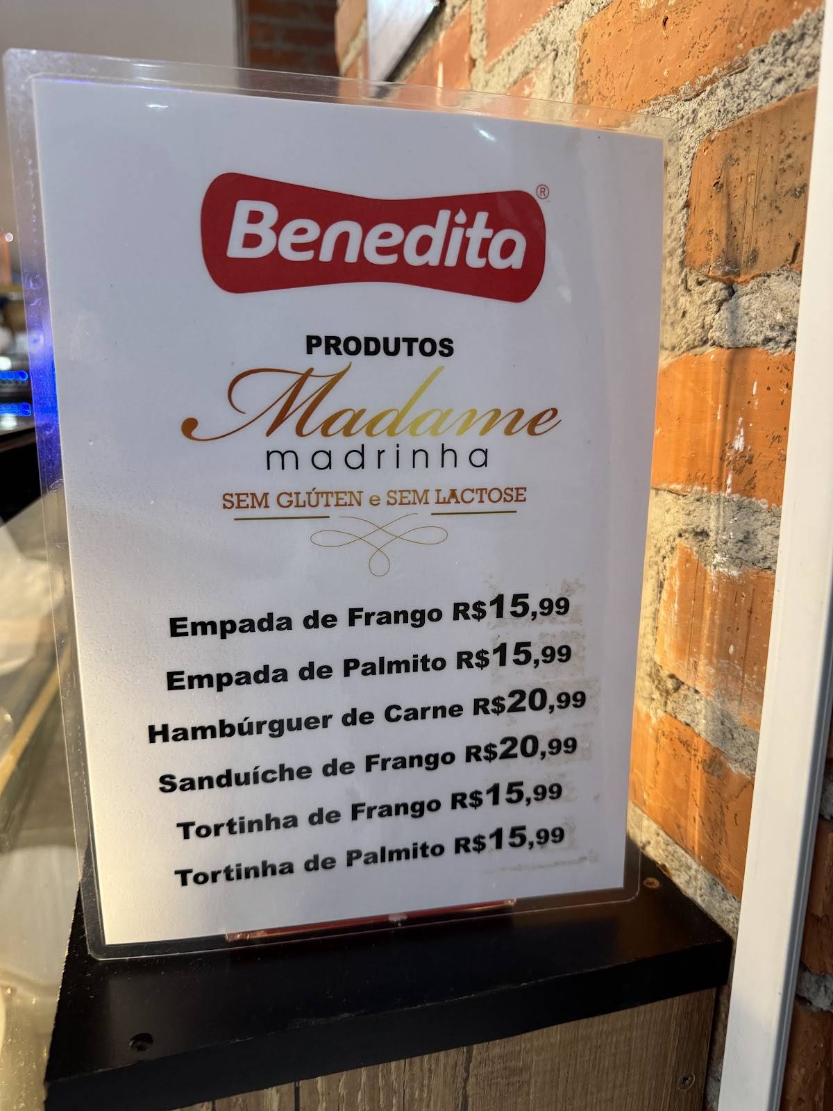Parada Benedita cardápio
