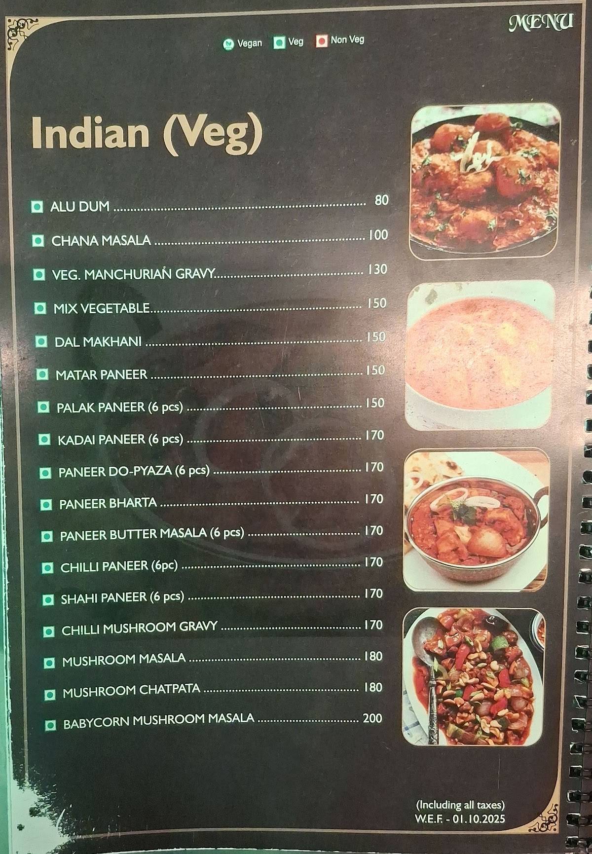Benfish Garden Cafe menu