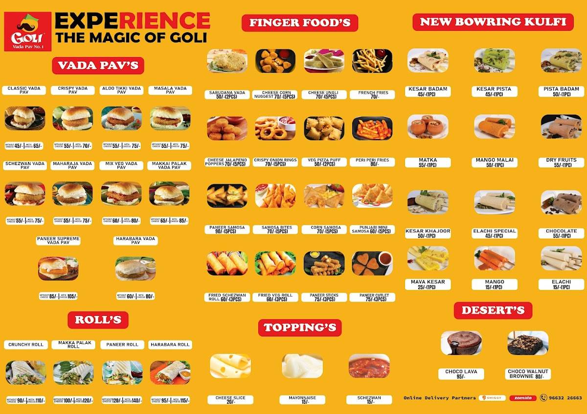 Goli Vada Pav No.1 menu