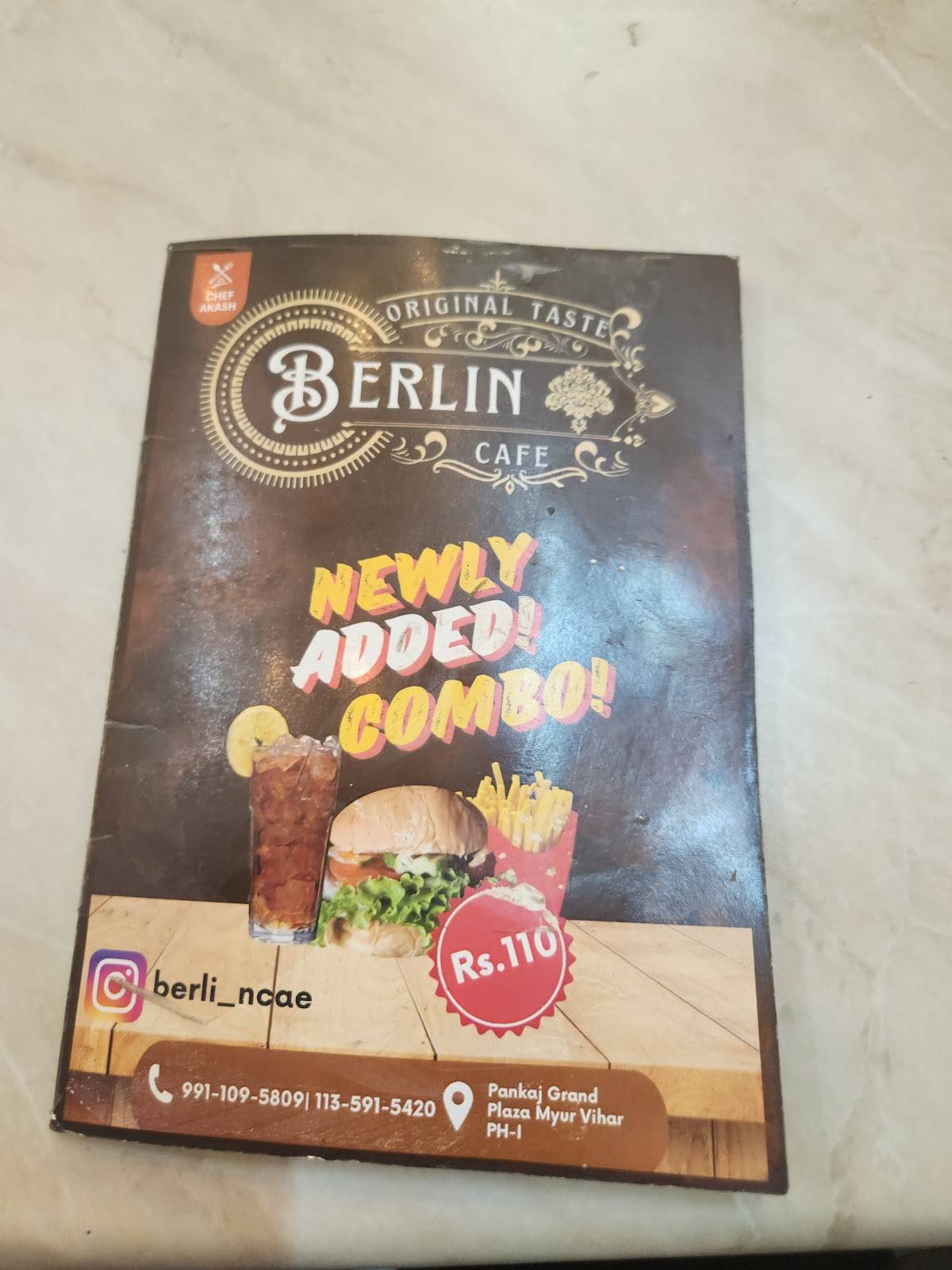 Berlin cafe menu