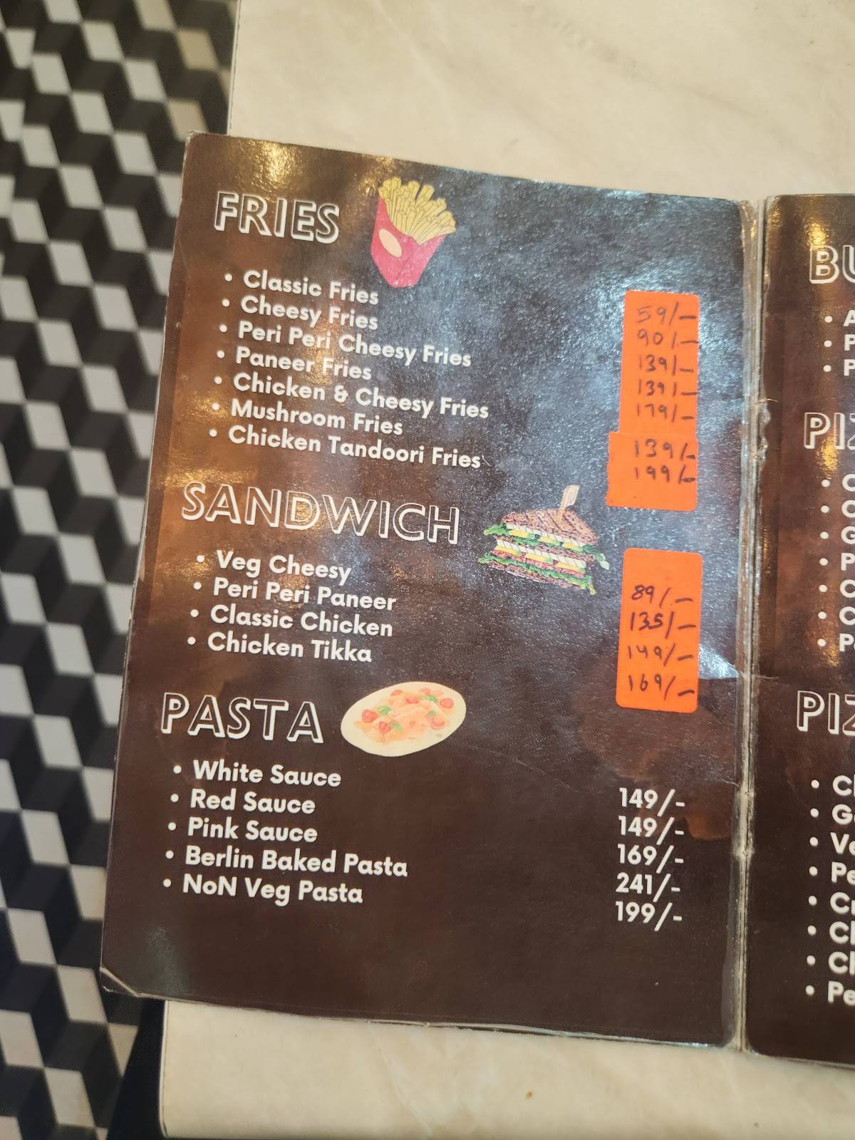 Berlin cafe menu