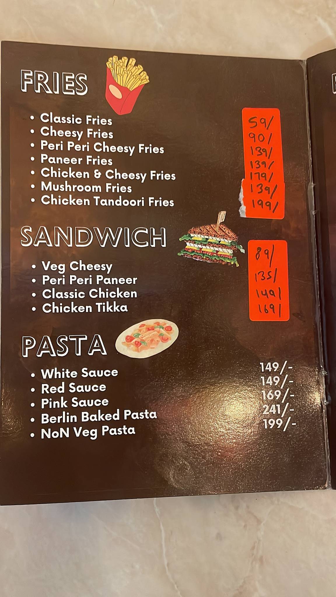 Berlin cafe menu