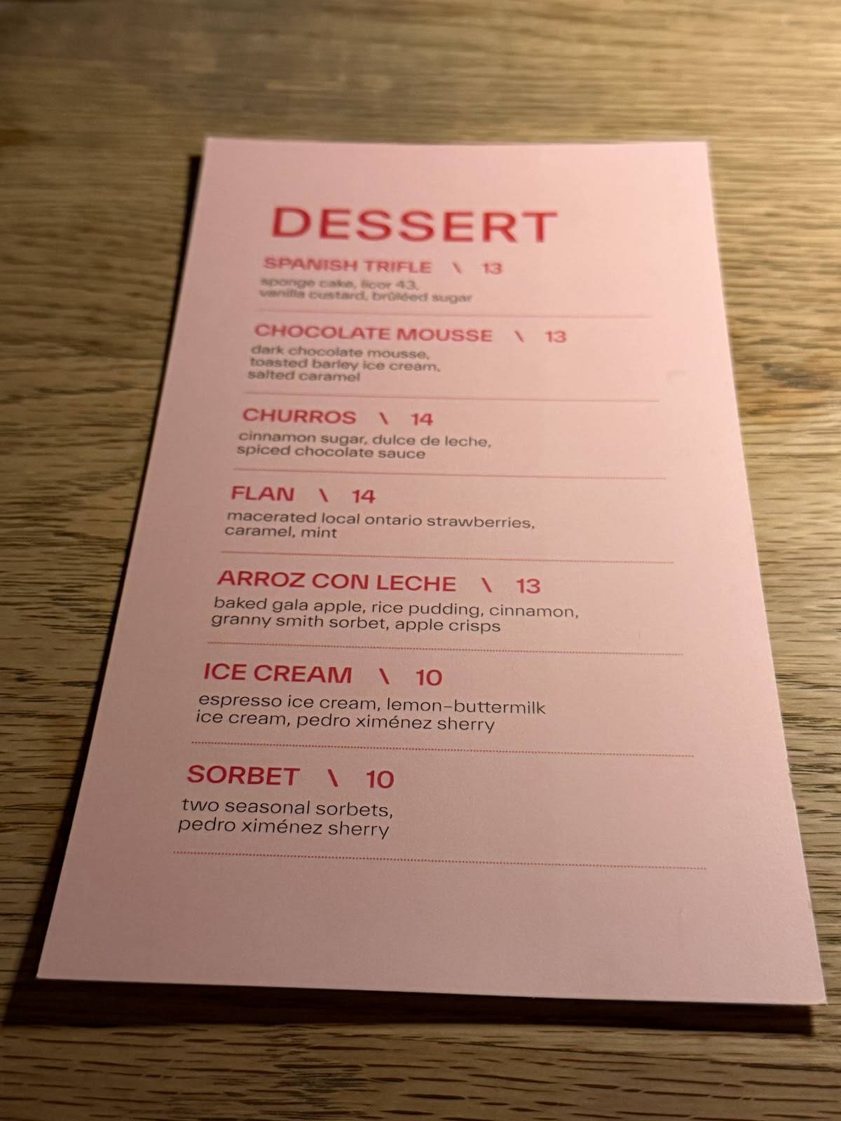 Menu de Beso by Patria