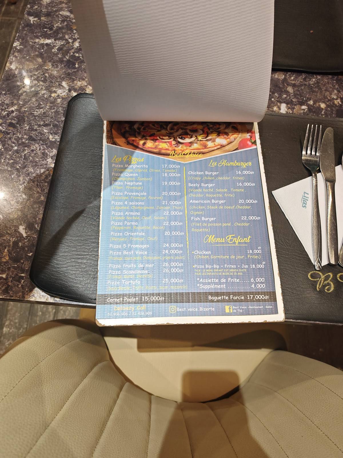 Menu de Best Voice
