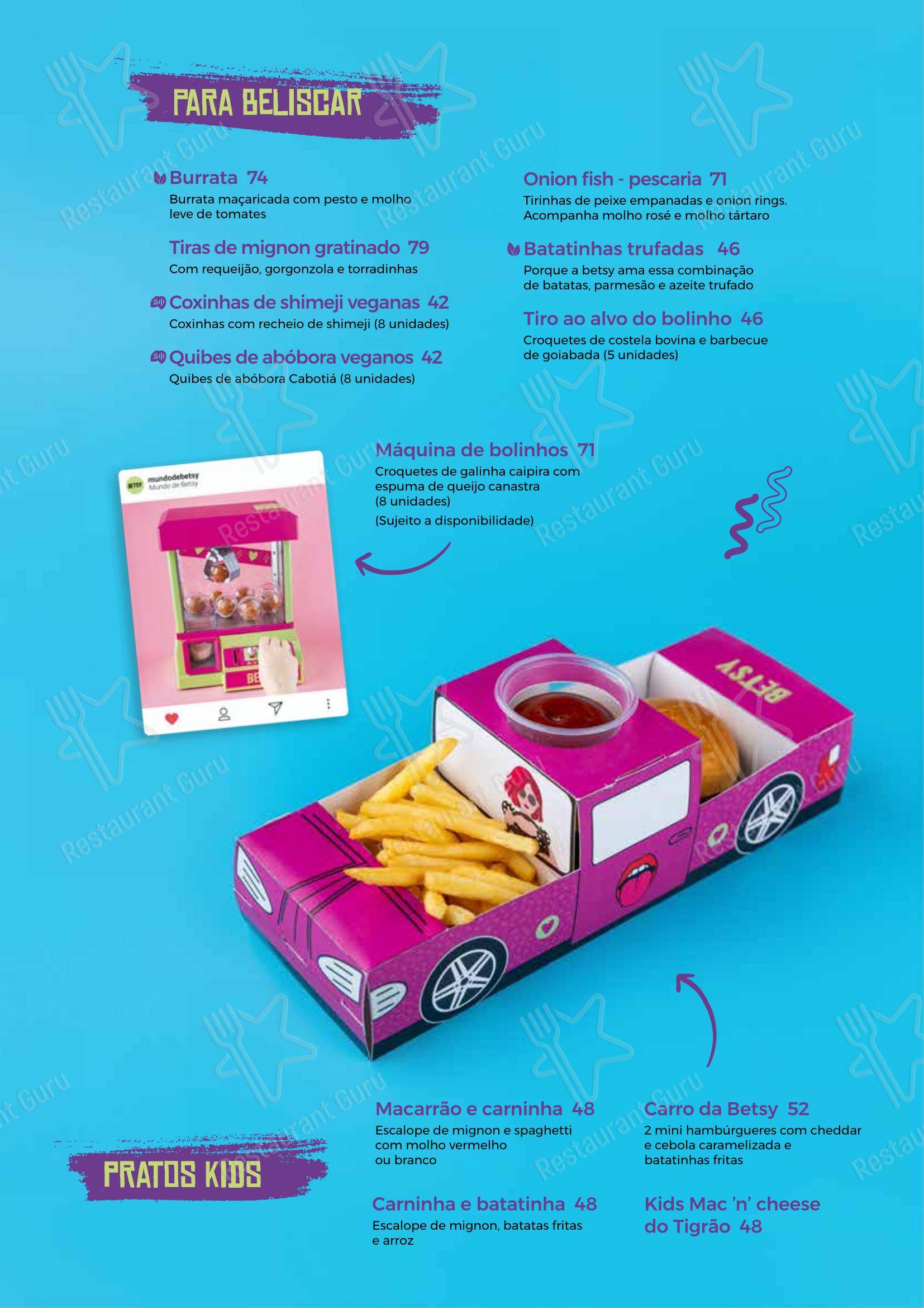 Mundo de Betsy - Menu