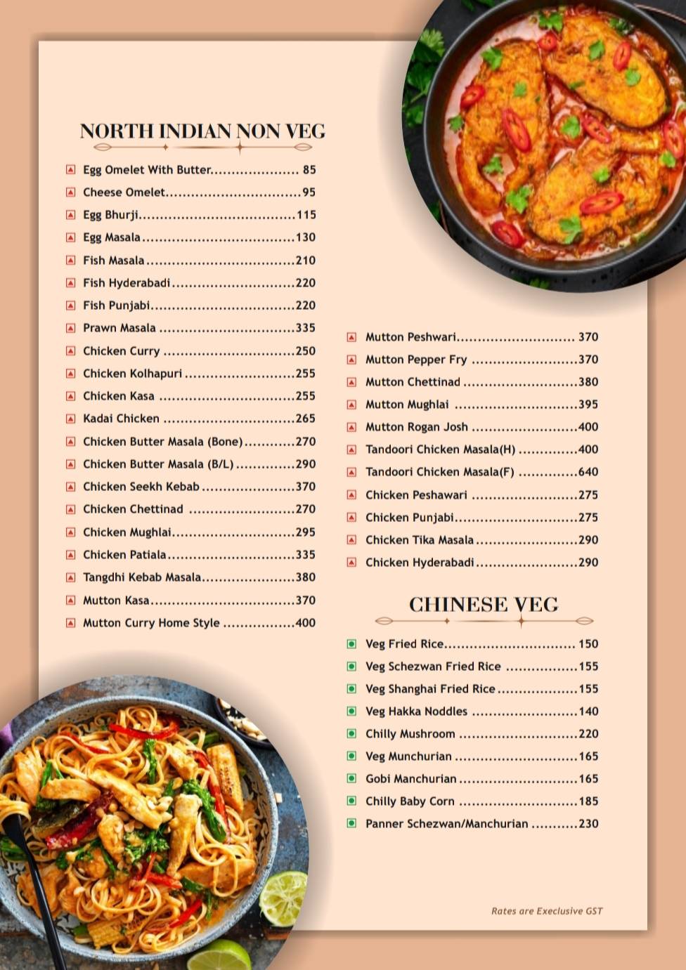 Sai’s Grill Gharana menu