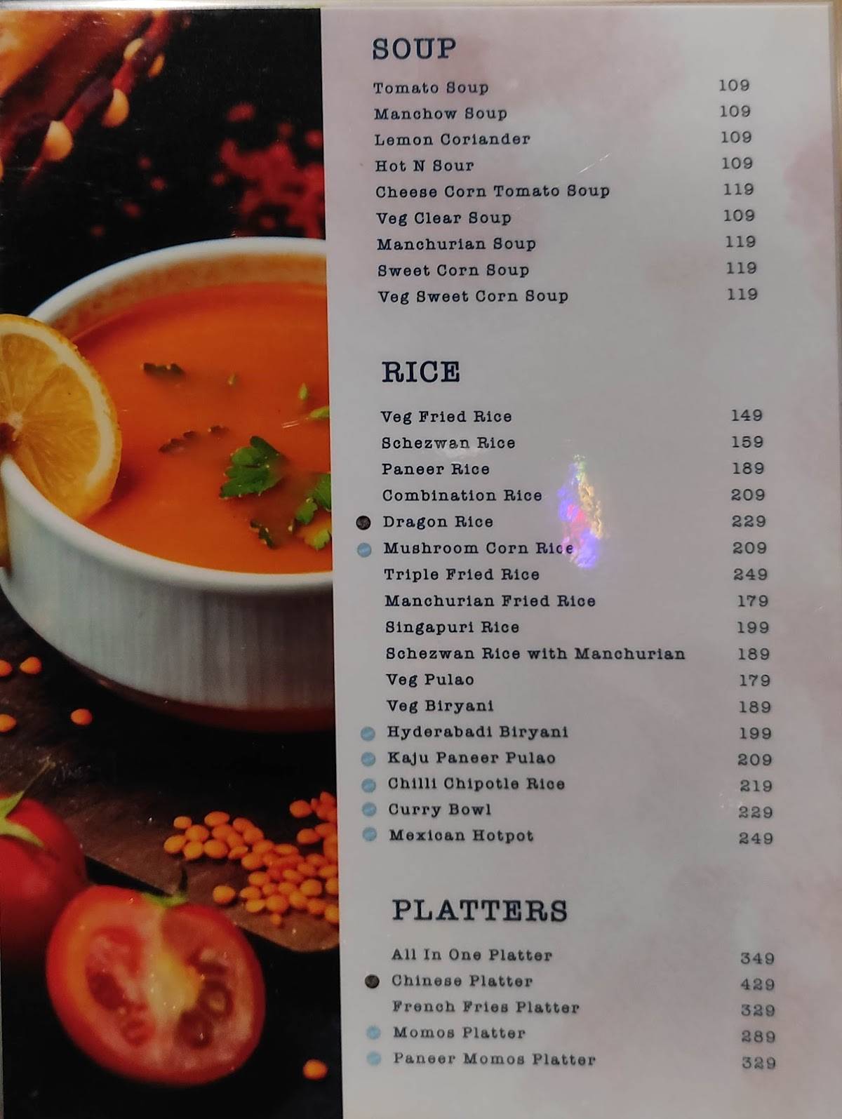 Retro cafe menu