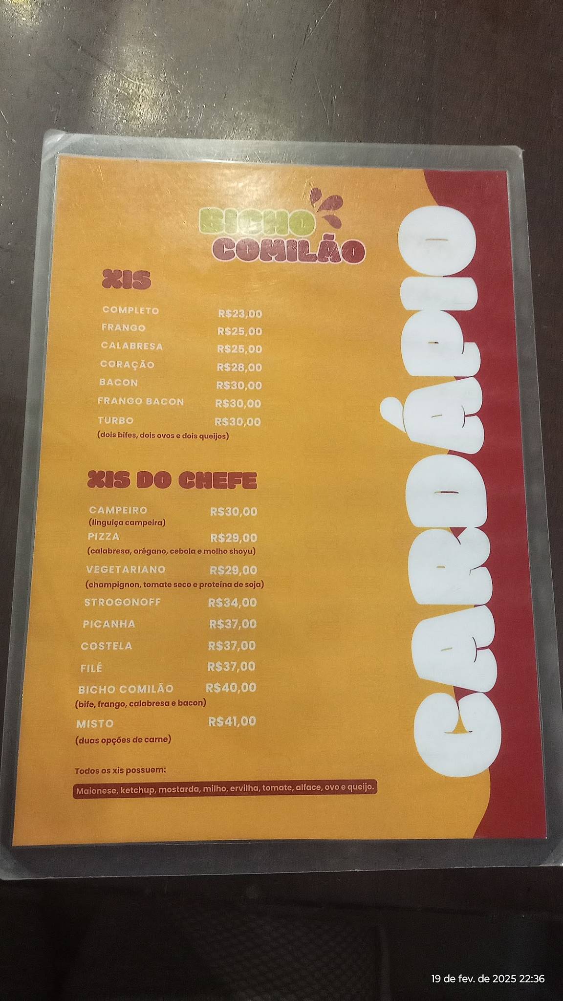 Bicho Comilão Lanches cardápio