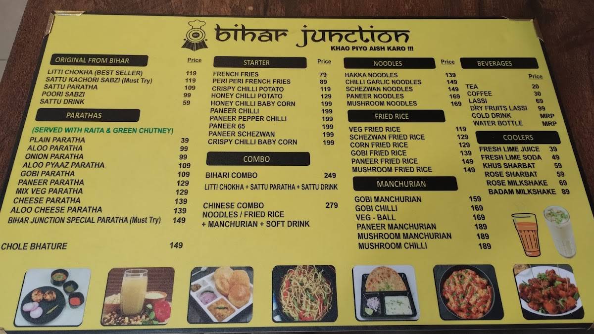 Bihar Junction menu