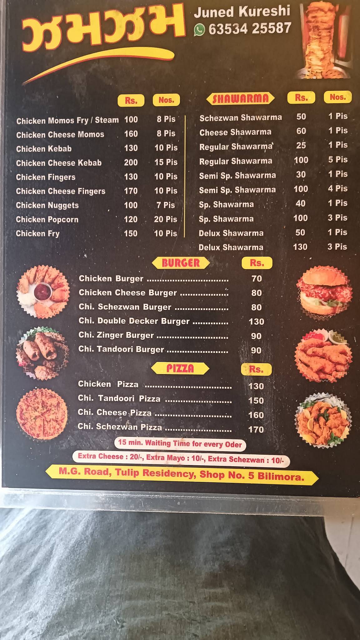 Zamzam Biryani & Shawarma menu