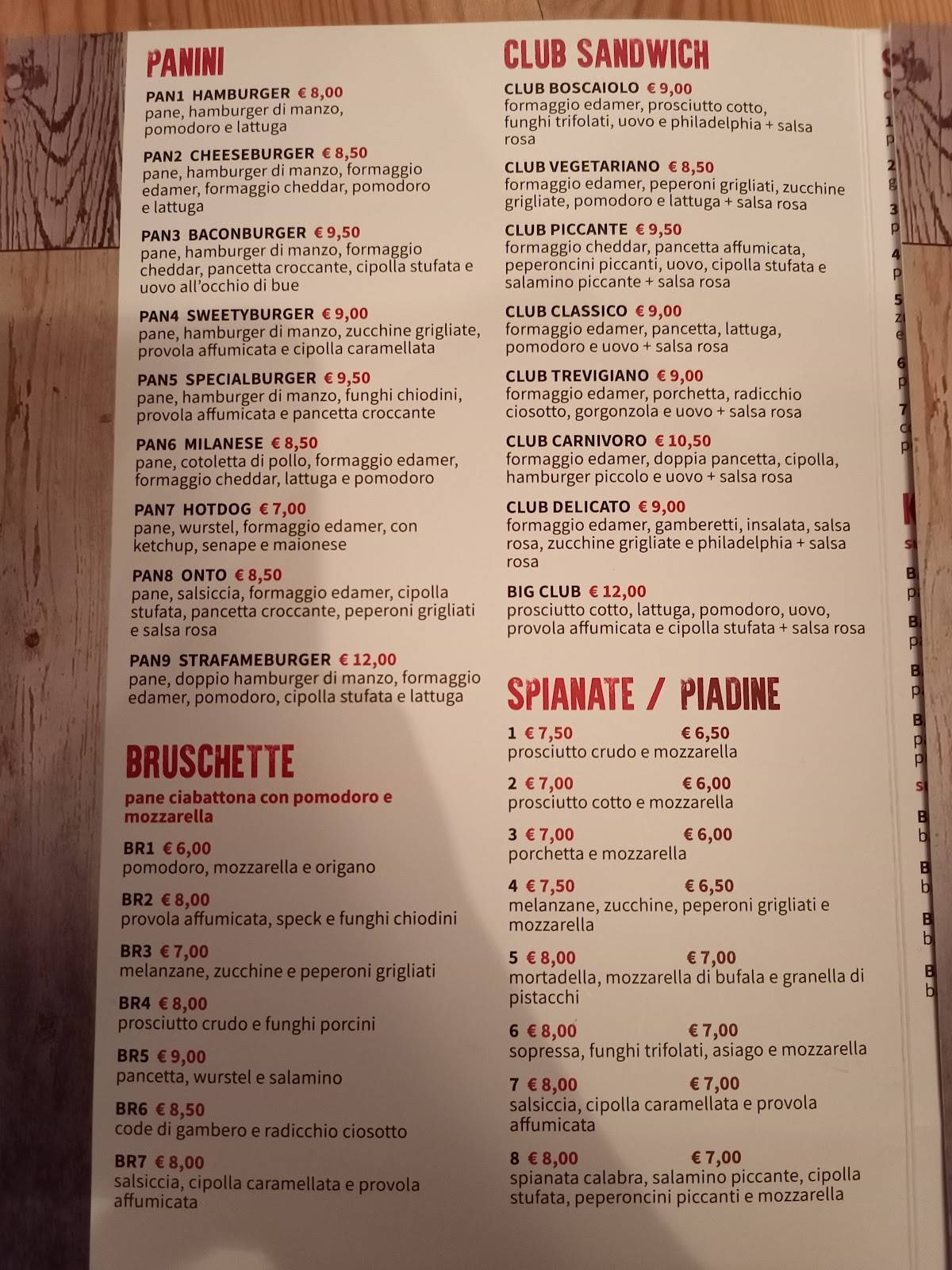 Menu di Birreria e Ristorante STATALE53 FOOD & BEER 