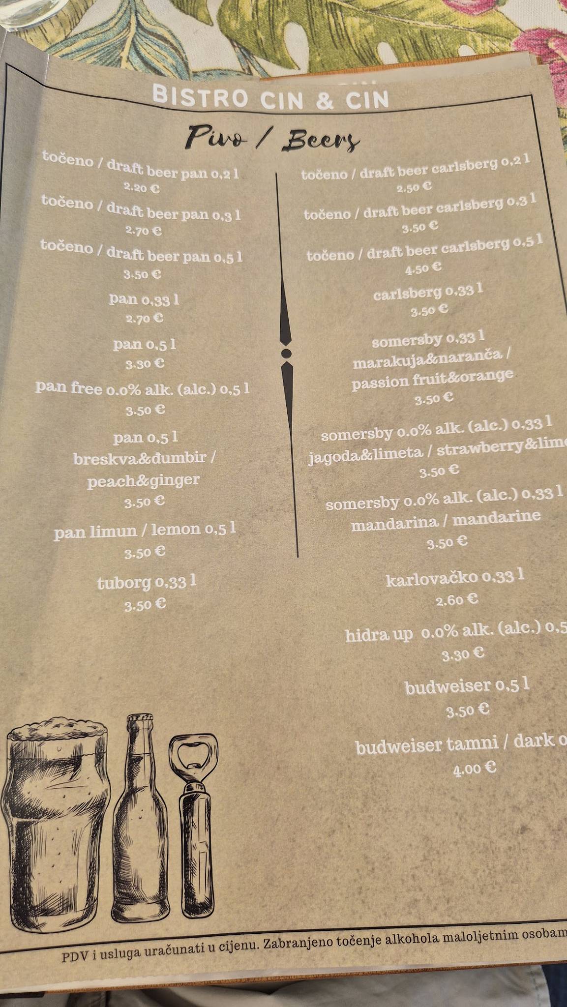 Menu di Bistro "Cin & Cin" 