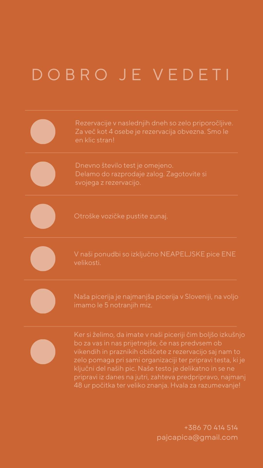 Menu di Picerija Pajca 
