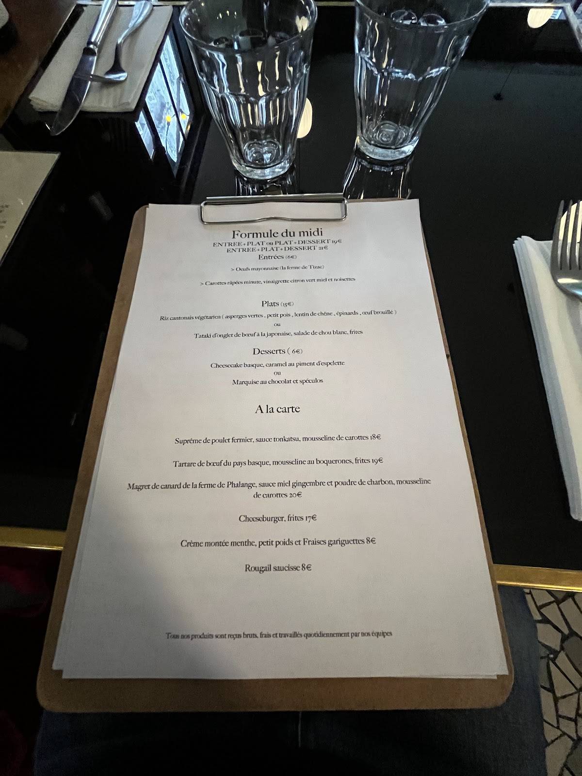 Menu de Cheverus Café