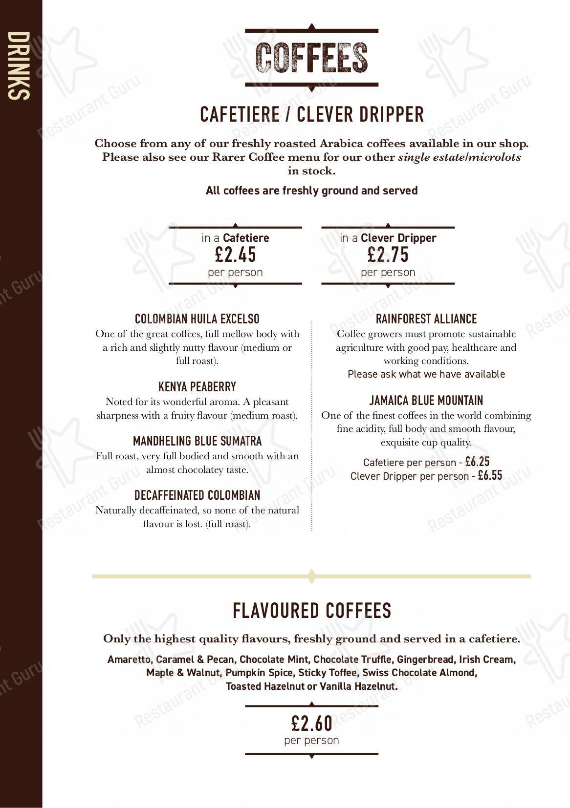 Menu at Exchange Coffee Co cafe, Blackburn