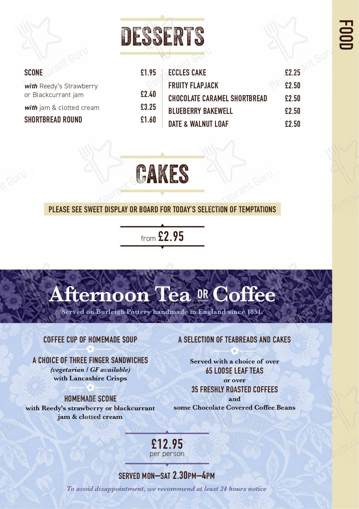 Menu at Exchange Coffee Co cafe, Blackburn