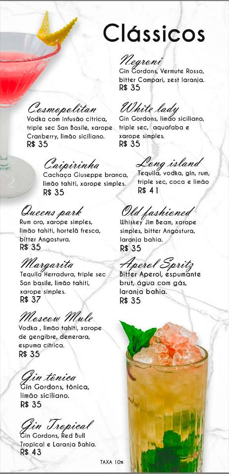 Trezze Rooftop cardápio