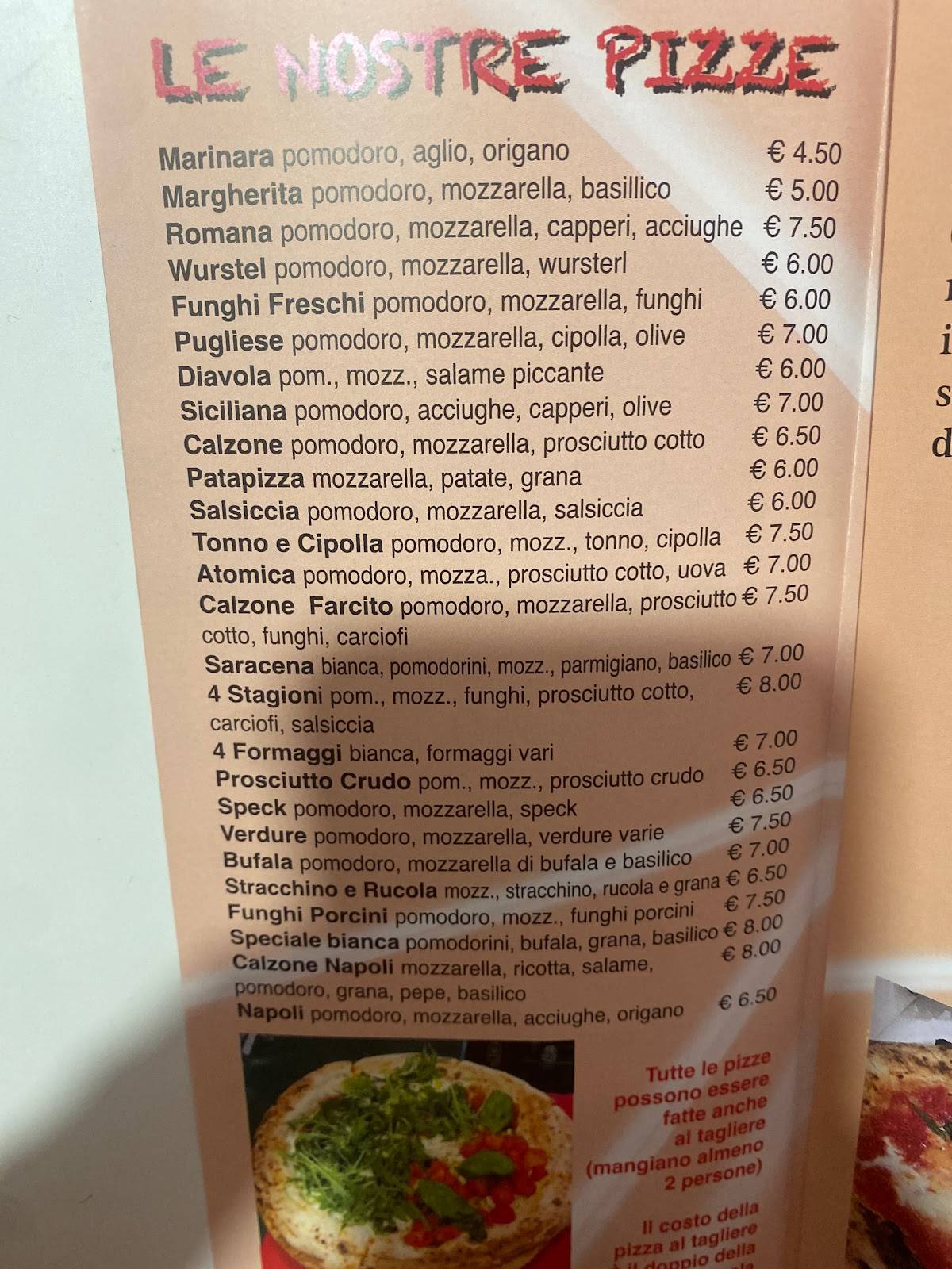 Menu di Napoli Mia 