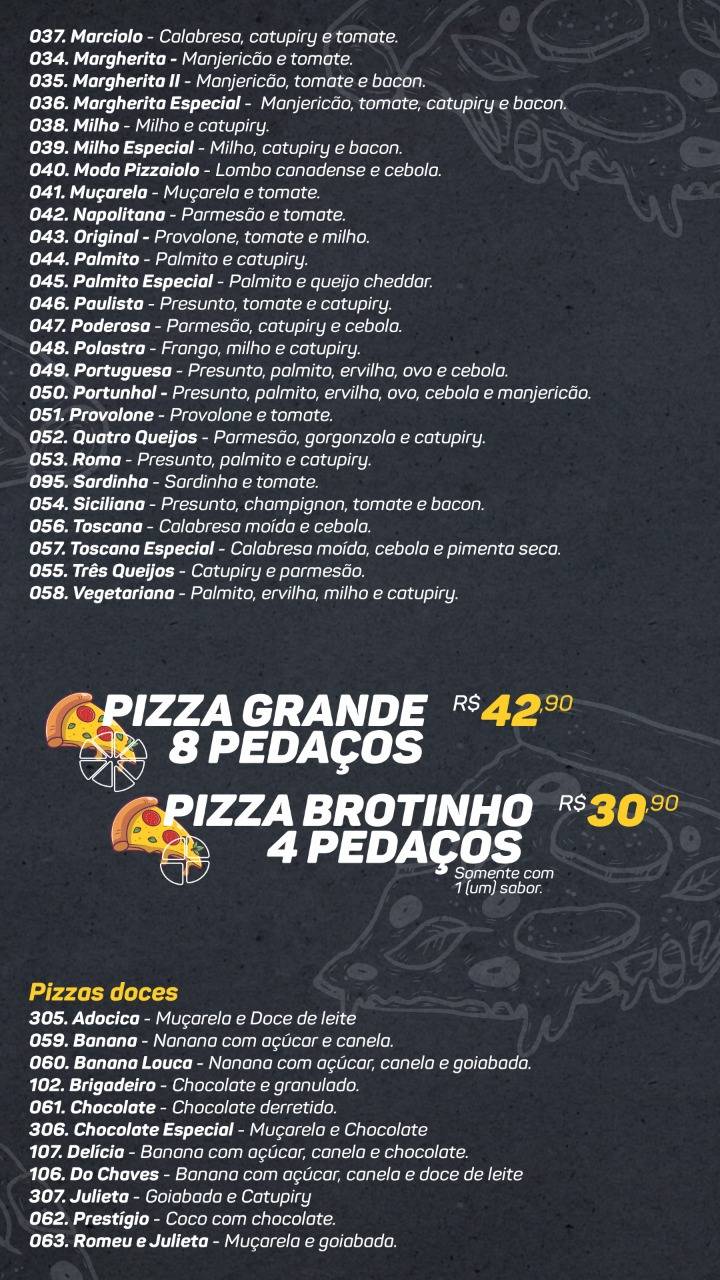 Bom Pedaço cardápio